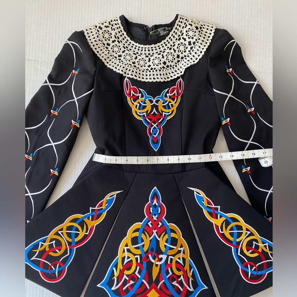 Irish Step Dance Costume with Cape Piece Custom Design Size XS - Picture 10 of 16
